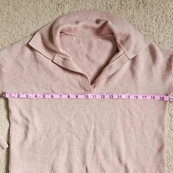 Dusty rose mauve Size M collared sweater knit top long sleeve - Picture 4 of 6
